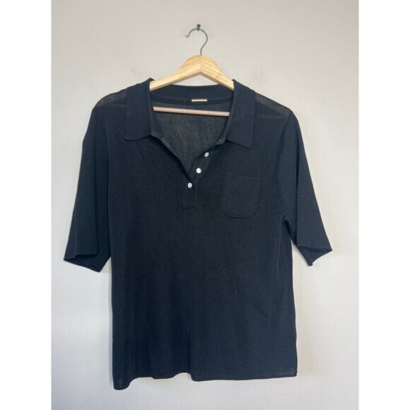 NEW Alexis Paulo Button Collared Pouch Pocket Sheer Half Sleeve Top Size: XL - Picture 2 of 7